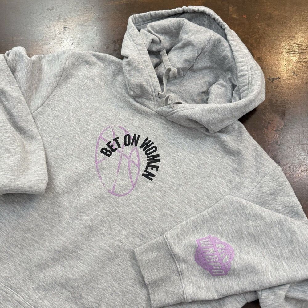 Fanatics Heather Gray Bet On Women WNBPA Basketball Sports Hoodie Sportswear 2XL